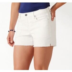 Tommy Bahama NWT Resort Cottagecore Ella Twill White Cotton Denim Shorts sz 14